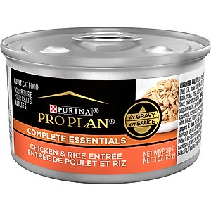 Purina Pro Plan Adult Chicken & Rice Entree in Gravy Canned Cat Food, 3-oz, case of 24