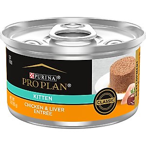Purina Pro Plan Kitten Classic Chicken & Liver Entree Canned Cat Food, 3-oz, case of 24