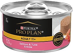 Purina Pro Plan Focus Adult 11+ Classic Salmon & Tuna Entree Canned Cat Food, 3-oz, case of 24