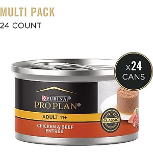 Purina Pro Plan Focus Adult 11+ Classic Chicken & Beef Entree Canned Cat Food, 3-oz, case of 24