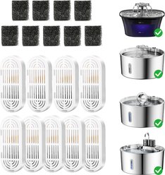 VIVIPAL Replacement Filter for Stainless Steel Cat Water Fountain, 9 count