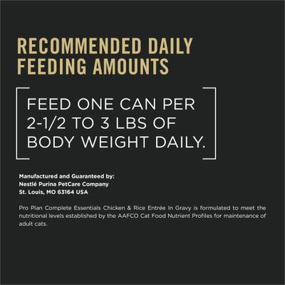 Show full view: Purina Pro Plan Adult Chicken & Rice Entree in Gravy Canned Cat Food, 3-oz, case of 24 slide 10 of 12