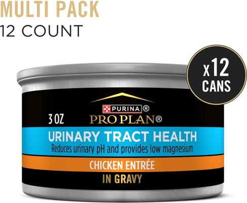 Show full view: Purina Pro Plan Urinary Tract Health Adult Chicken Entree in Gravy Canned Cat Food, 3-oz can, case of 24 slide 3 of 12