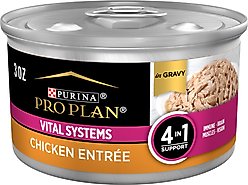 Purina Pro Plan Vital Systems Chicken Entree in Wet Cat Food Gravy, 3-oz can, case of 24
