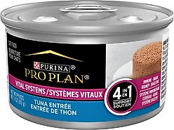 Purina Pro Plan Vital Systems 4-in-1 Support Tuna Entrée Pate Wet Cat Food, 3-oz can, case of 24