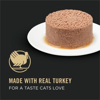 Show full view: Purina Pro Plan Hairball Control Turkey Entree Pate Wet Cat Food, 3-oz can, case of 24 slide 4 of 12