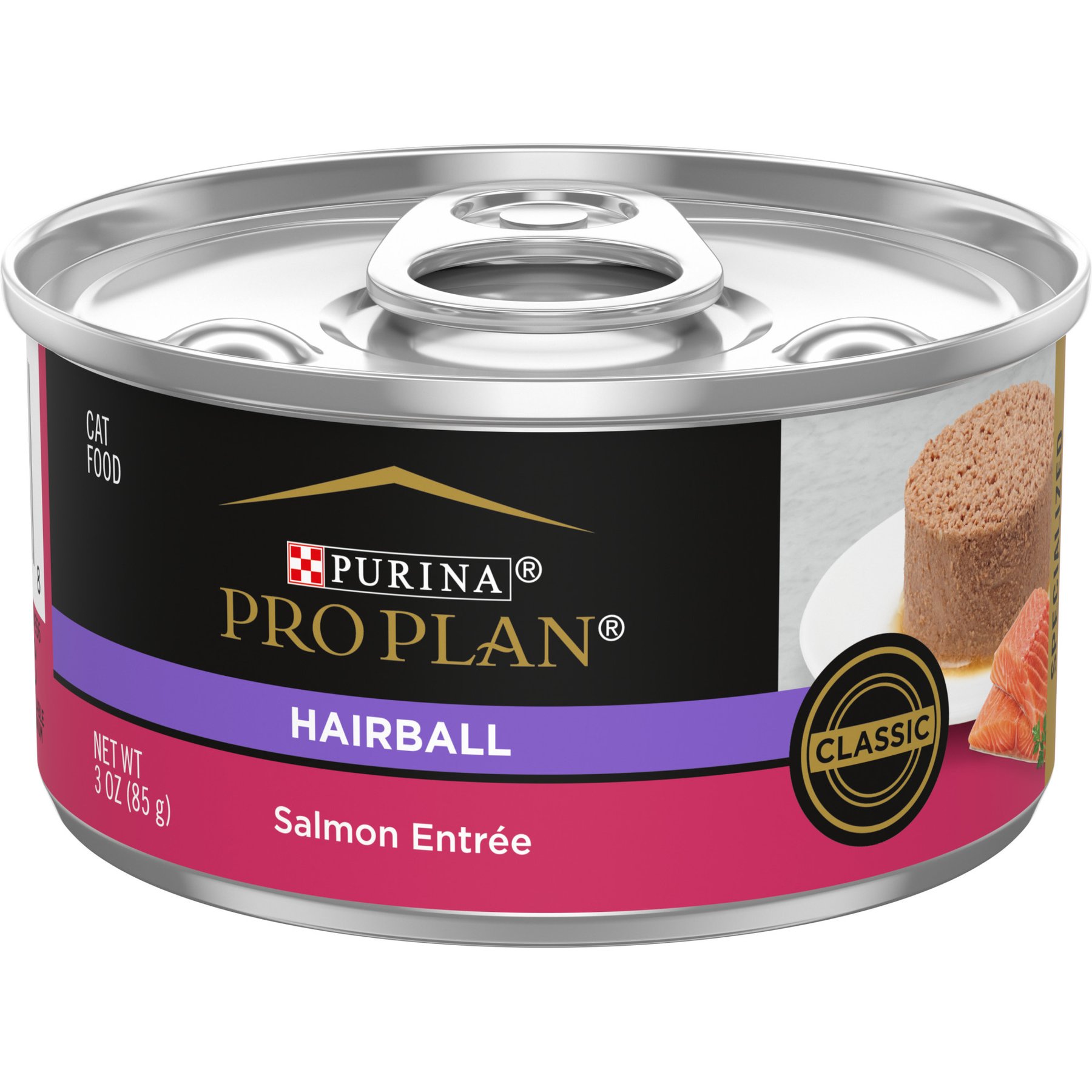 Purina Pro Plan Hairball Control Salmon Entree Pate Wet Cat Food, 3-oz can, case of 24
