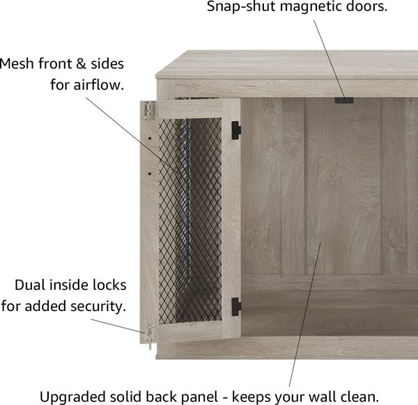 Show full view: Unipaws Furniture Style Dog Crate, Weathered Gray, 38.5 inch wide slide 3 of 9