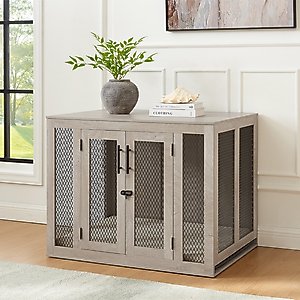 Unipaws Furniture Style Dog Crate, Weathered Gray, 38.5 inch wide