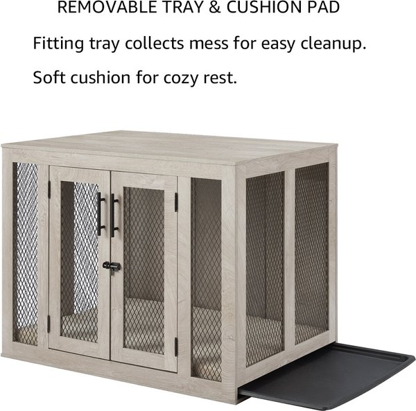 Show full view: Unipaws Furniture Style Dog Crate, Weathered Gray, 38.5 inch wide slide 2 of 9
