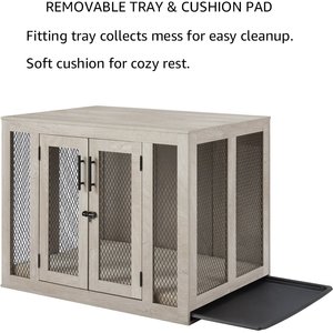 Unipaws Furniture Style Dog Crate, Weathered Gray, 38.5 inch wide