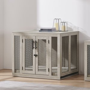 Unipaws Furniture Style Dog Crate, Weathered Gray, 38.5 inch wide