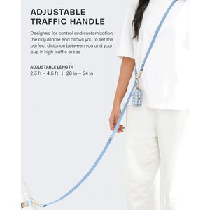 Sunny Tails 4-in-1 Convertible Hands Free Cloud Dog Leash, 8.5-ft long, 5/8-in wide, Ember Black