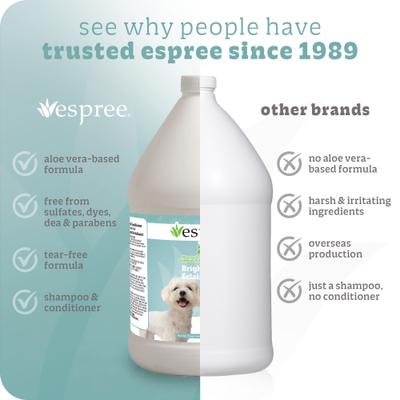 Show full view: Espree Bright Whitening Dog Shampoo & Conditioner, 1-gal bottle slide 7 of 9