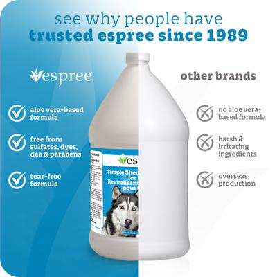Show full view: Espree Simple Shed Oat Hydrolysates & Chamomile Dog Shampoo & Conditioner, 1-gal bottle slide 7 of 9