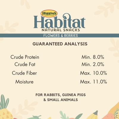 Show full view: Higgins Habitat Natural Snack Flowers & Berries Small Animal Treats, 3.5-oz bag slide 4 of 4