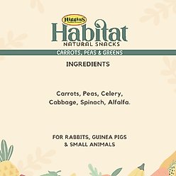 Higgins Habitat Natural Snack Carrots, Peas & Greens Small Animal Treats, 3.5-oz bag slide 2 of 4