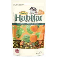 Higgins Habitat Natural Snack Carrots, Peas & Greens Small Animal Treats, 3.5-oz bag