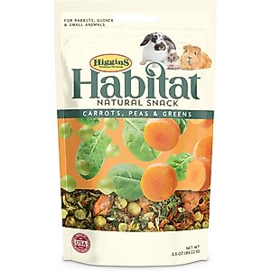 Higgins Habitat Natural Snack Carrots, Peas & Greens Small Animal Treats, 3.5-oz bag