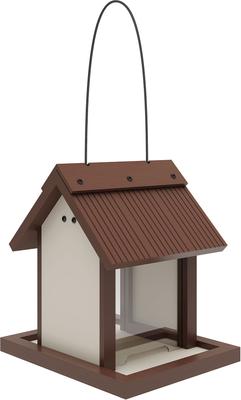 Show full view: New Age Pet ECOFLEX Feathered Friends Beak Bistro Bird Feeder, Maple slide 5 of 7