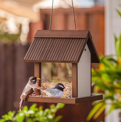 Show full view: New Age Pet ECOFLEX Feathered Friends Beak Bistro Bird Feeder, Maple slide 2 of 7