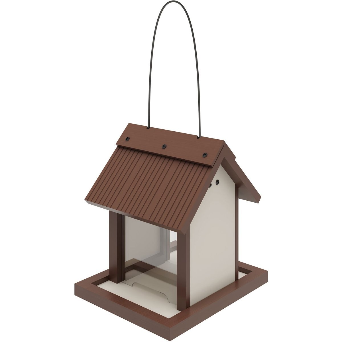 New Age Pet ECOFLEX Feathered Friends Beak Bistro Bird Feeder, Maple