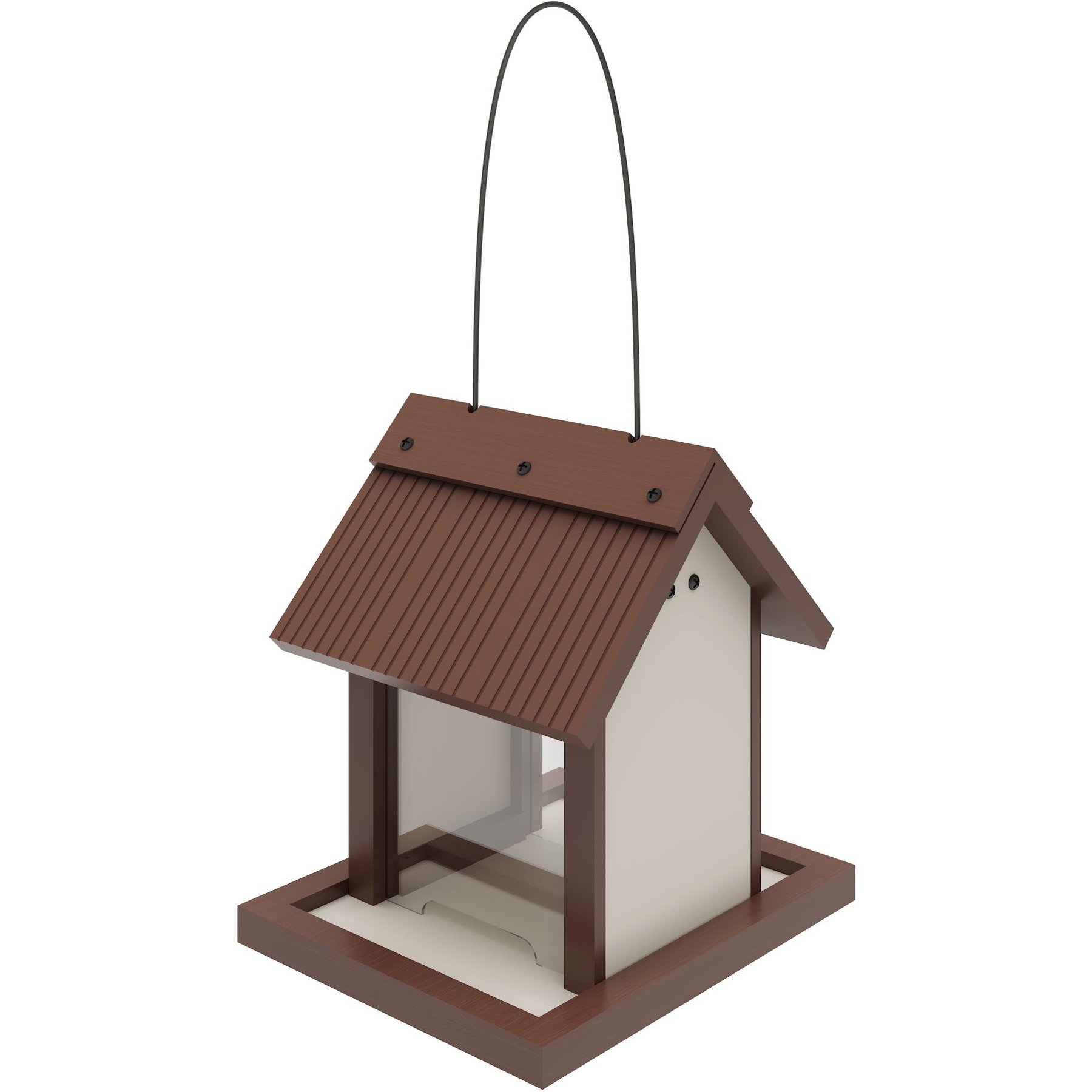 New Age Pet ECOFLEX Feathered Friends Beak Bistro Bird Feeder, Maple