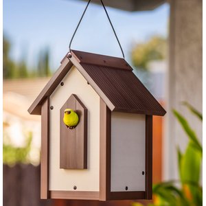 New Age Pet ECOFLEX Feathered Friends A-Frame Retreat Bird House, Maple, Large