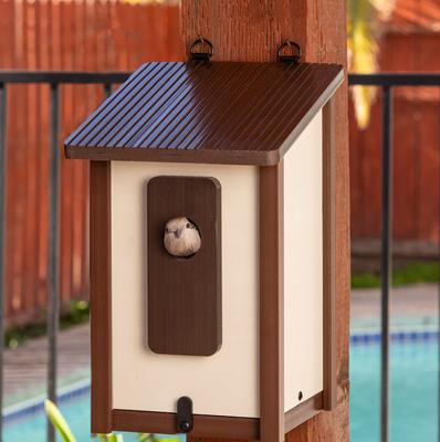 Show full view: New Age Pet ECOFLEX Feathered Friends Beak Bungalow Bird House, Maple, Large slide 2 of 9