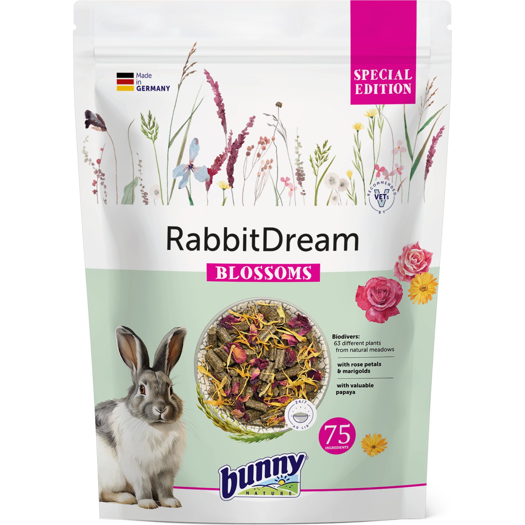 Bunny Nature Super Premium Dream Blossoms Rabbit Food, 3.3-lb bag