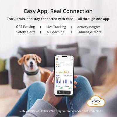 Show full view: SATELLAI Wireless Fence System & GPS Tracker Dog Collar, Shocking Pink slide 4 of 10