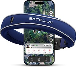 SATELLAI Wireless Fence System & GPS Tracker Dog Collar, Cobalt Blue