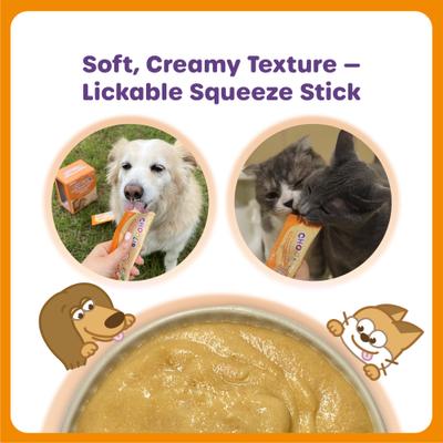 Show full view: Choolip Jumbo Squeeze Vita Stick Grab n Go Seafood & Fish Grain-Free Lickable Cat Treats, 28.2-oz box, 20 count slide 9 of 11