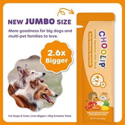 Show full view: Choolip Jumbo Squeeze Vita Stick Grab n Go Seafood & Fish Grain-Free Lickable Cat Treats, 28.2-oz box, 20 count slide 3 of 11