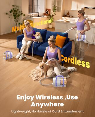 Show full view: OneIsAll Cordless Dog Grooming Vacuum, 5200 mAh slide 2 of 11