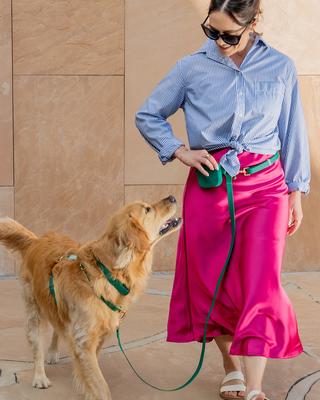 Show full view: Sunny Tails Snap Dog Treat Pouch, Meadow Green slide 4 of 8