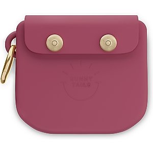 Sunny Tails Snap Dog Treat Pouch, Mulberry Burgundy