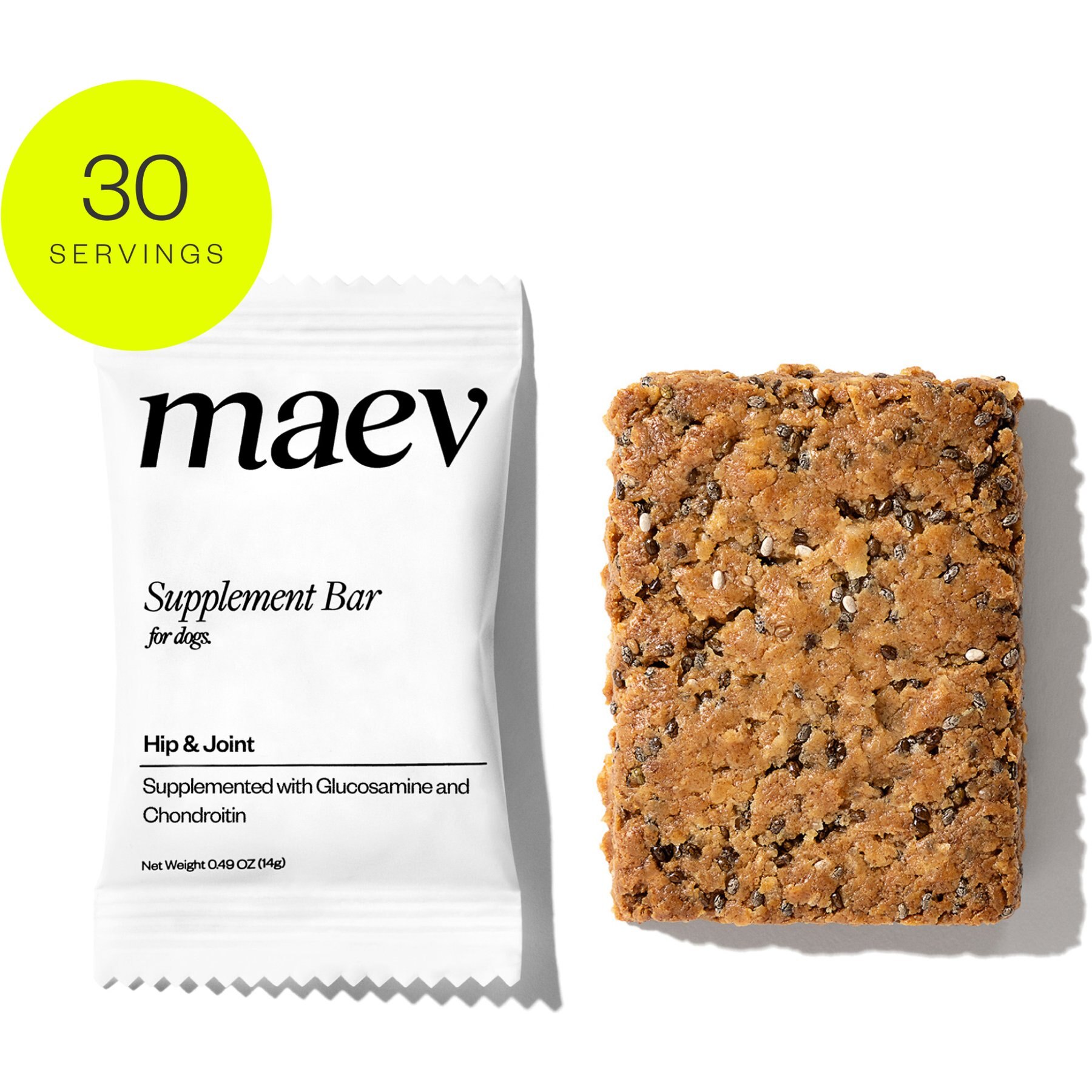Maev Hip & Joint Human-Grade Supplement Bars for Dogs, 30 count