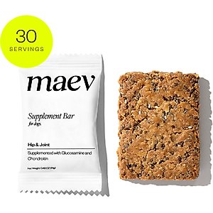 MAEV Hip & Joint Human-Grade Supplement Bars for Dogs, 30 count