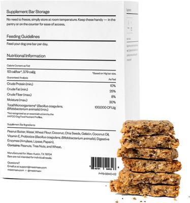 Show full view: MAEV Weight & Digestion Human-Grade Supplement Bars for Dogs, 30 count slide 5 of 9