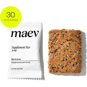 MAEV Skin & Coat Human-Grade Supplement Bars for Dogs, 30 count