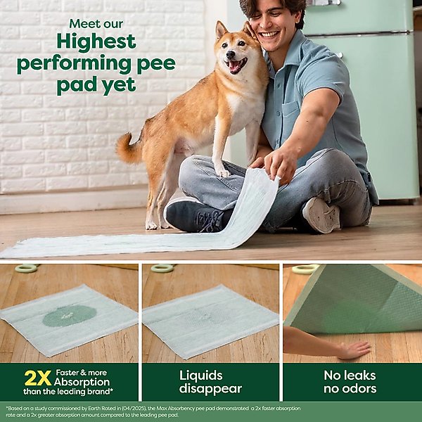 Show full view: Earth Rated Max Absorbency Dog Pee Pads, 24 count, XXX-Large: 36 x 36-in, Unscented slide 2 of 11