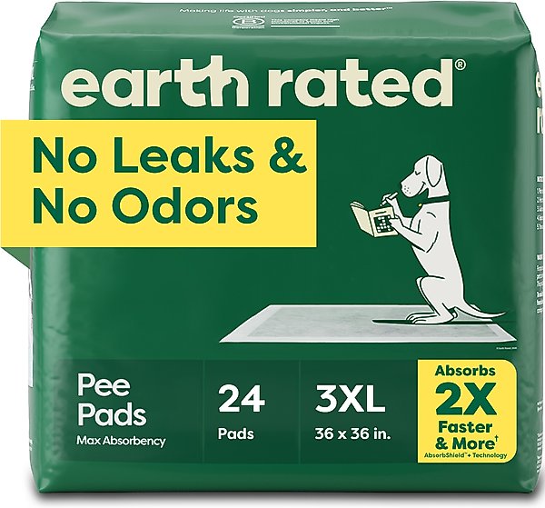 Show full view: Earth Rated Max Absorbency Dog Pee Pads, 24 count, XXX-Large: 36 x 36-in, Unscented slide 1 of 11