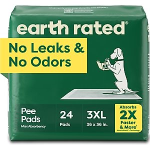 Earth Rated Max Absorbency Dog Pee Pads, 24 count, XXX-Large: 36 x 36-in, Unscented