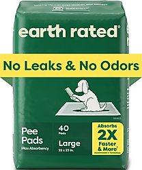 Earth Rated Max Absorbency Dog Pee Pads, Large: 22 x 23-in, Unscented, 40 count slide 1 of 9