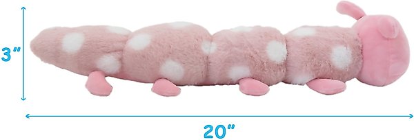 Show full view: Linzy Toys Caterpillar Squeaky Plush Dog Toy, Pink, 20-in slide 4 of 6