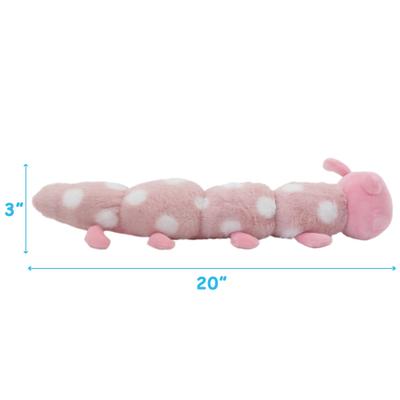 Show full view: Linzy Toys Caterpillar Squeaky Plush Dog Toy, Pink, 20-in slide 5 of 7