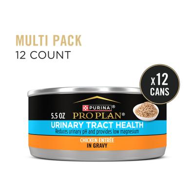 Show full view: Purina Pro Plan Urinary Tract Health Adult Chicken Entree in Gravy Canned Cat Food, 5.5-oz can, case of 24 slide 3 of 12