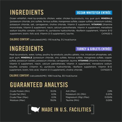 Show full view: Purina Pro Plan Urinary Tract Health Focus Turkey & Giblets, Ocean Whitefish Variety Pack Canned Cat Food, 5.5-oz can, case of 24 slide 8 of 12