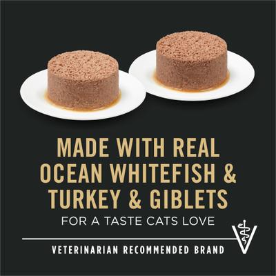 Show full view: Purina Pro Plan Urinary Tract Health Focus Turkey & Giblets, Ocean Whitefish Variety Pack Canned Cat Food, 5.5-oz can, case of 24 slide 4 of 12